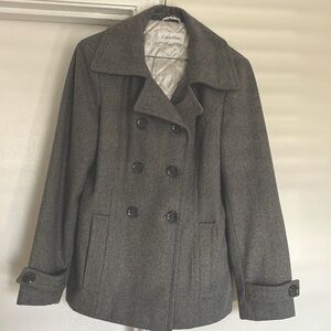 Wool Blend Quilted Pea Coat